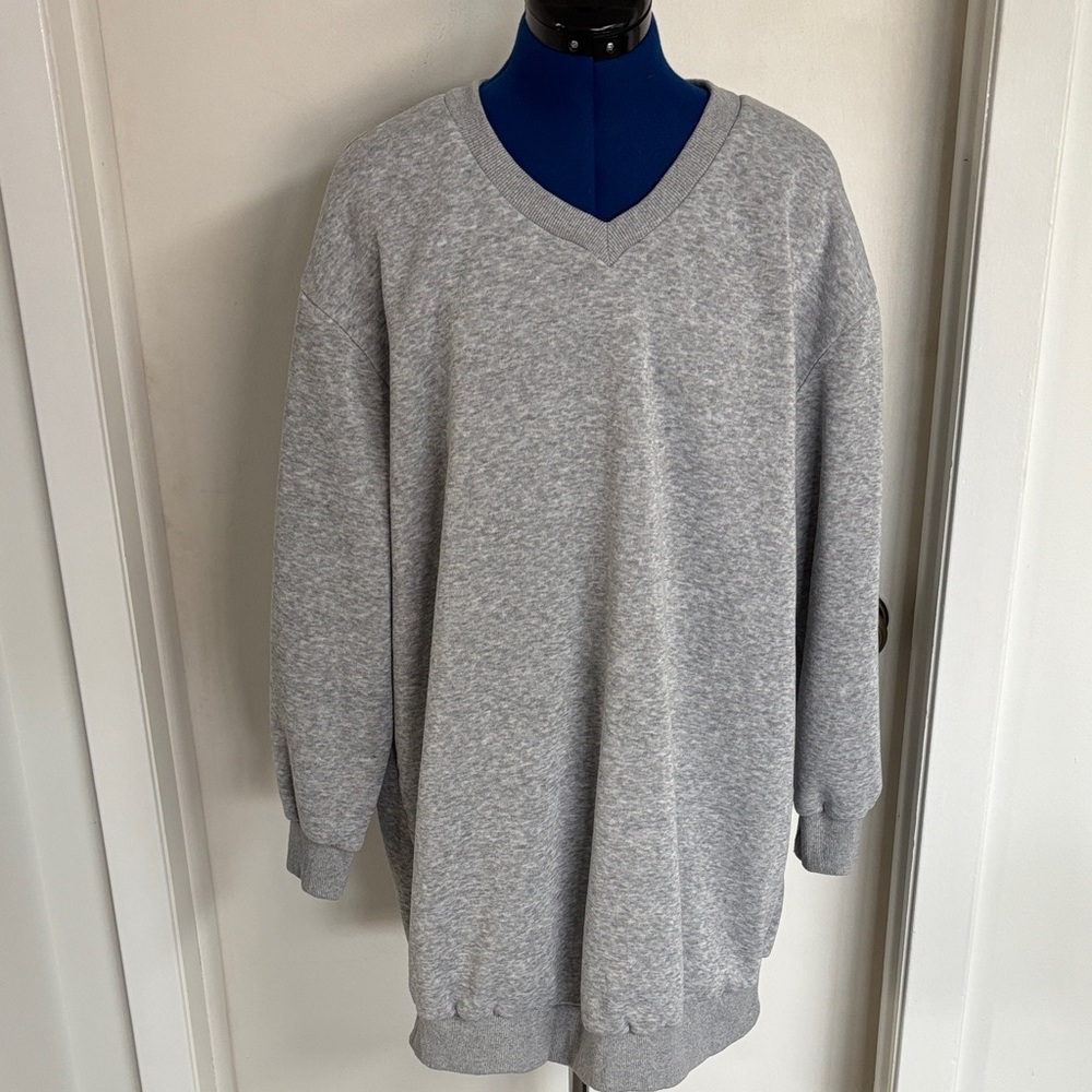 Classic V-Neck Gray Sweatshirt